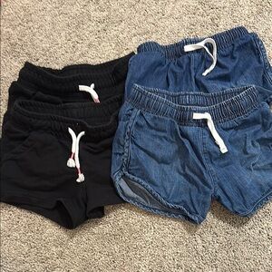 Kids Denim and Black Shorts Set